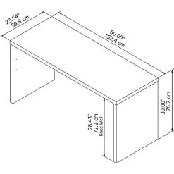 Bush Business Furniture BBF Echo By Kathy Ireland 60" Credenza Desk, Pure White -Boraam Industries Shop 3a61603e0be334ff 6900 w800 h800 b1 p0