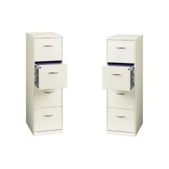 Hirsh Industries LLC Value Pack (Set Of 2) 4 Drawer Smart File Cabinet In Pearl White