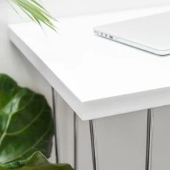 Walker Edison 42" Hairpin Leg Wood Writing Desk, White -Boraam Industries Shop 3ae1d5530b29393d 9506 w800 h800 b0 p0