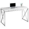 Monarch Specialties Computer Desk Home Office Laptop Work Metal Laminate Glossy White Chrome -Boraam Industries Shop 3b216ddd09d67af1 2396 w800 h800 b1 p0