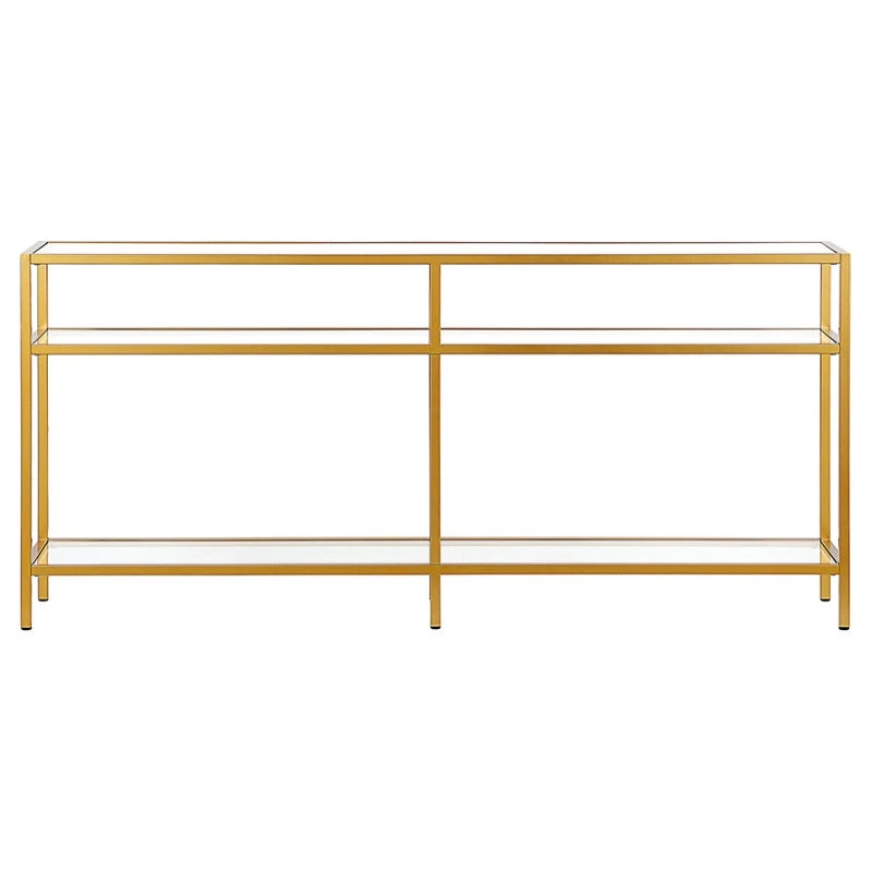 Henn&Hart 64" Brass Metal/Glass Console Table 4 Henn&Hart 64" Brass Metal/Glass Console Table - Image 2