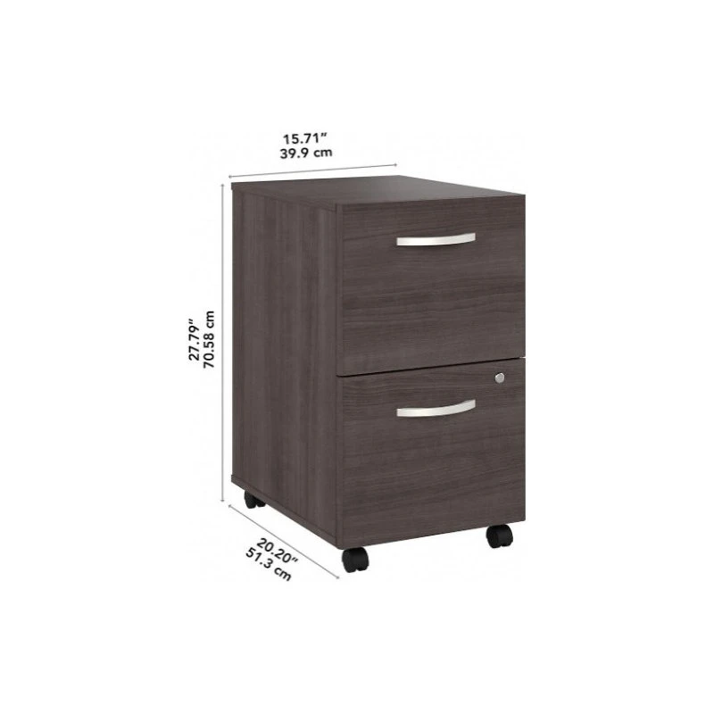 Decor Love Mobile Filing Cabinet, Lockable Drawers With Elegant Chrome Pulls, Storm Grey 5 Decor Love Mobile Filing Cabinet, Lockable Drawers With Elegant Chrome Pulls, Storm Grey - Image 3