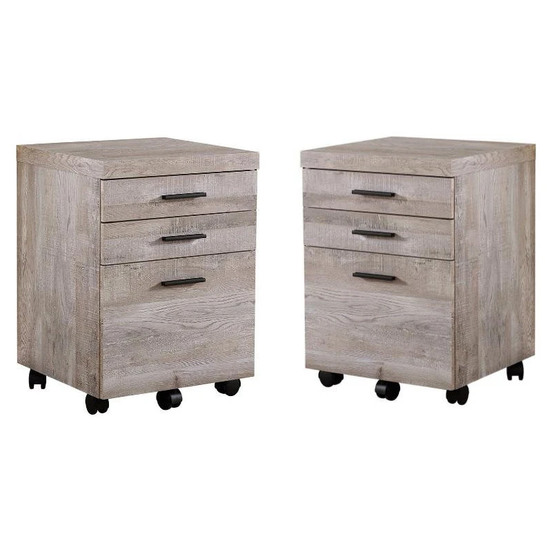 Home Square 3 Drawer Vertical Mobile Filing Cabinet Set In Taupe Gray (Set Of 2) 3 Home Square 3 Drawer Vertical Mobile Filing Cabinet Set In Taupe Gray (Set Of 2)