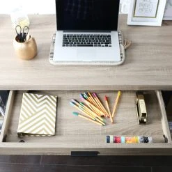 Walker Edison Urban Blend 60" Dual Shelf Wood Computer Desk With Power Strip - Driftwood -Boraam Industries Shop 3c81c1290b48d438 0097 w800 h800 b0 p0