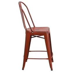 Decor Love Set Of 4 Contemporary Counter Stool, Comfortable Ergonomic Back, Distressed Red -Boraam Industries Shop 3cc1c33700355edd 6226 w800 h800 b1 p0