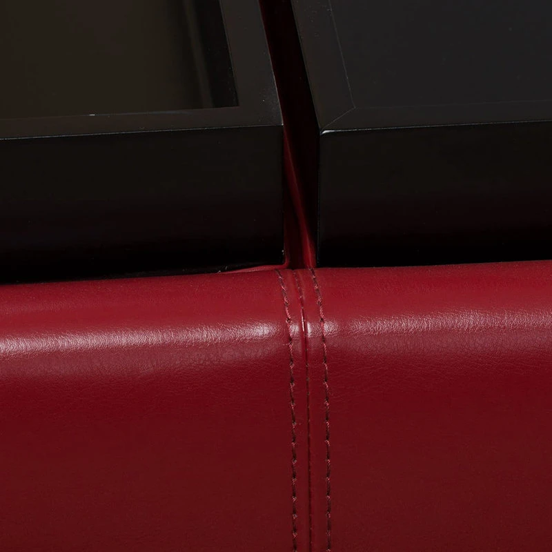 Decorn Contemporary Storage Ottoman, PU Leather Upholstery & 2 Flip Over Trays, Red 7 Decorn Contemporary Storage Ottoman, PU Leather Upholstery & 2 Flip Over Trays, Red - Image 5