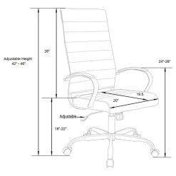 Leisuremod Benmar High-Back Mid Century Modern Leather Office Chair Gold Frame, -Boraam Industries Shop 3d7132c500259cd6 7645 w800 h800 b1 p0
