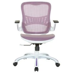 Office Star Products Riley Office Chair With Black Mesh, Purple