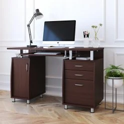Rta Products- L Techni Mobili Complete Workstation Computer Desk With Storage, Chocolate -Boraam Industries Shop 3e51fbfd01ea6aef 8971 w800 h800 b0 p0