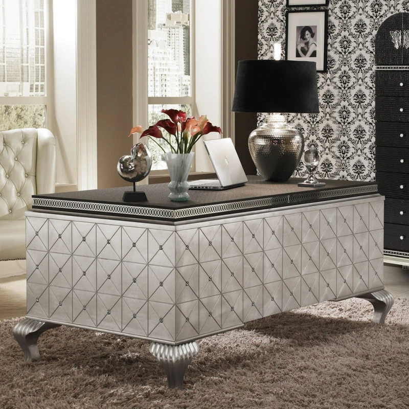Michael Amini Hollywood Swank Desk, Caviar 4 Michael Amini Hollywood Swank Desk, Caviar - Image 2