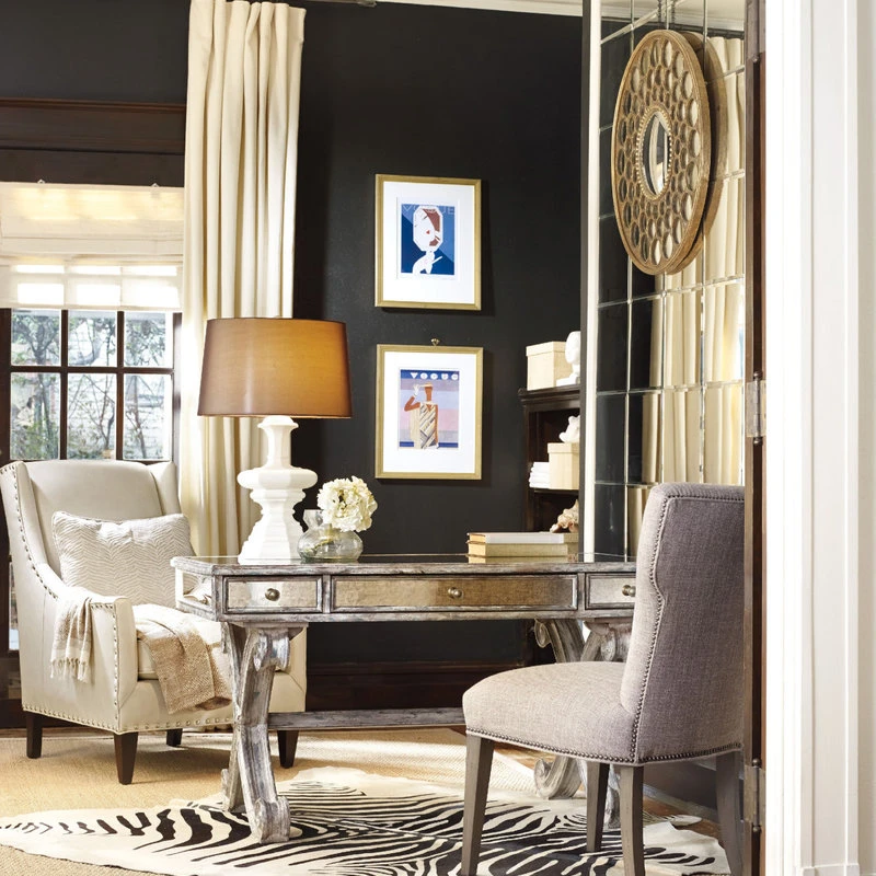 Hooker Furniture Mirrored Writing Desk 4 Hooker Furniture Mirrored Writing Desk - Image 2