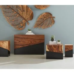 Phillips Collection Geometry Console Table, Black/Brown -Boraam Industries Shop 403199750f22097d 6489 w800 h800 b0 p0