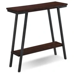 Leick Home Leick Empiria Wood Console Table In Walnut And Foundry Bronze