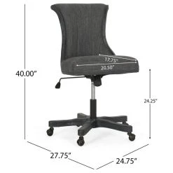 GDFStudio Andrea Contemporary Upholstered Roll Back Swivel Office Chair, Charcoal/Weathere -Boraam Industries Shop 40d1a48300a7602b 5980 w800 h800 b1 p0