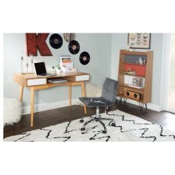 Linon Home Decor Products Linon Perry Wood Two Drawer Writing Desk In White And Natural -Boraam Industries Shop 40f138c20f9a02d0 5762 w800 h800 b1 p0