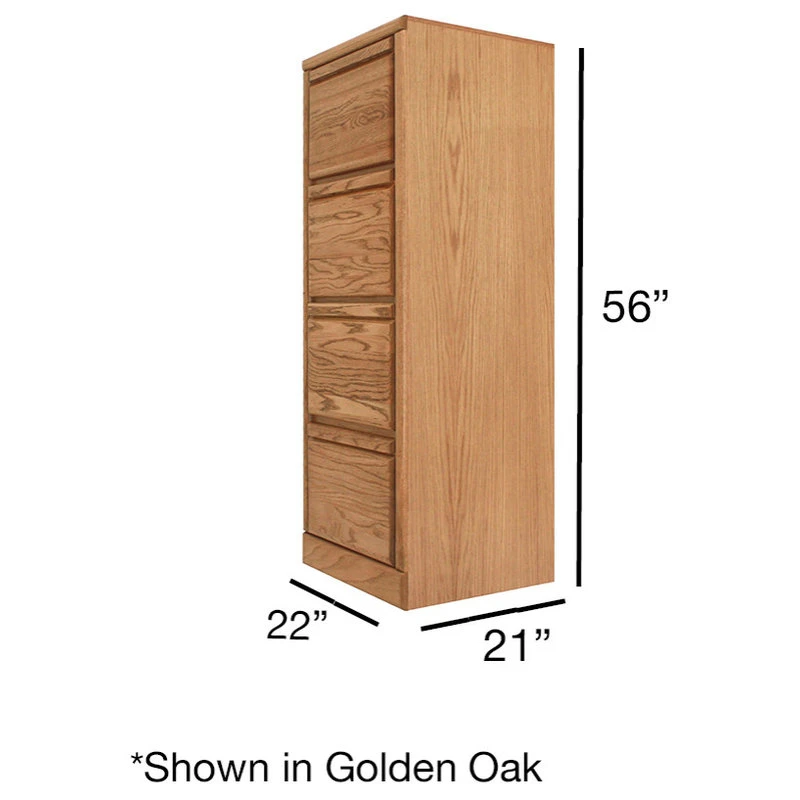 Forest Designs Furniture Bullnose 4-Drawer File Cabinet, Golden Oak, 56h Four Drawers 4 Forest Designs Furniture Bullnose 4-Drawer File Cabinet, Golden Oak, 56h Four Drawers - Image 2