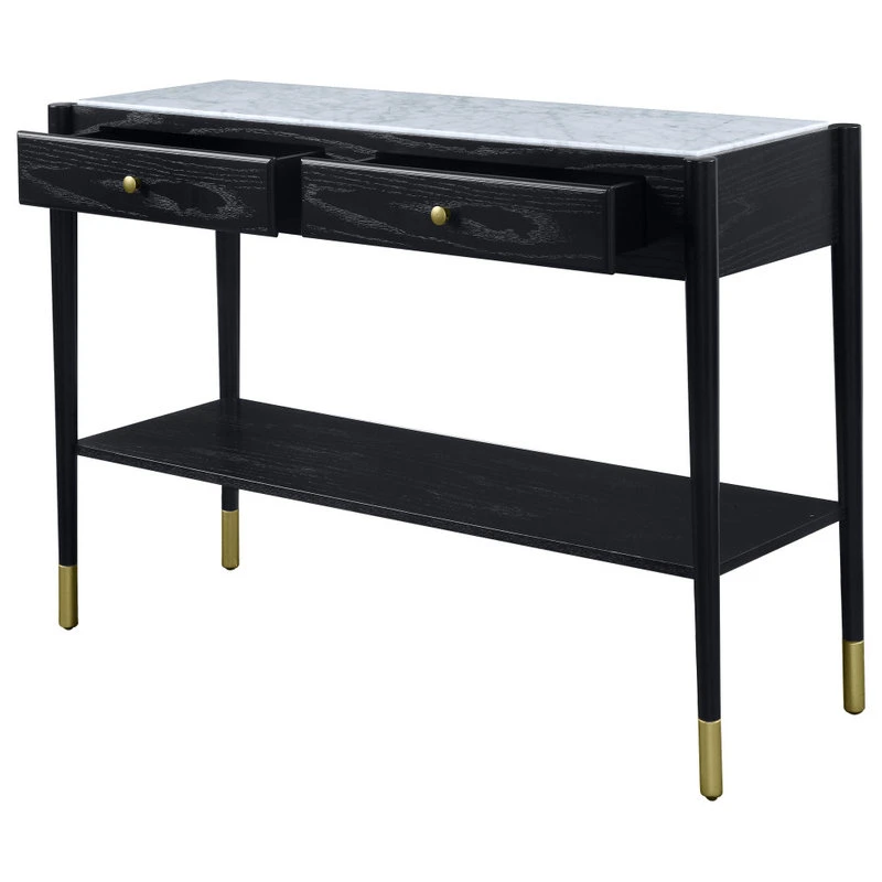 Acme Furniture Atalia Sofa Table, Marble And Black 5 Acme Furniture Atalia Sofa Table, Marble And Black - Image 3