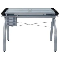 Studio Designs Futura Craft Station, Silver And Blue Glass -Boraam Industries Shop 42412f8c072112b2 2118 w800 h800 b1 p0