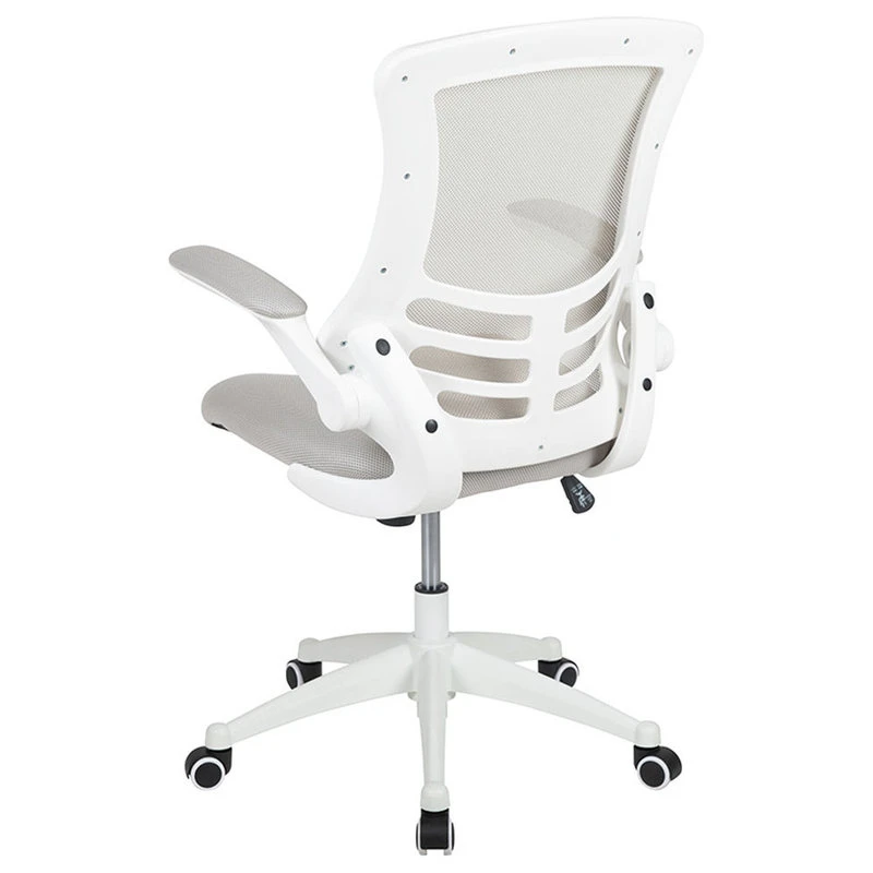 Offex Swivel Ergonomic Task Office Chair With White Frame, Light Gray 6 Offex Swivel Ergonomic Task Office Chair With White Frame, Light Gray - Image 4