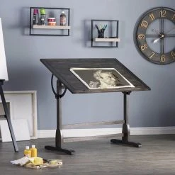 Offex Vintage Wood Drafting Table With 42"x 30" Adjustable Top, Distressed Black -Boraam Industries Shop 4321590d0fb55d0a 9808 w800 h800 b0 p0