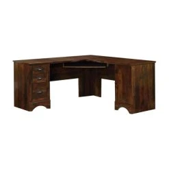 Sauder Harbor View Corner Traditional Wood Computer Desk In Curado Cherry