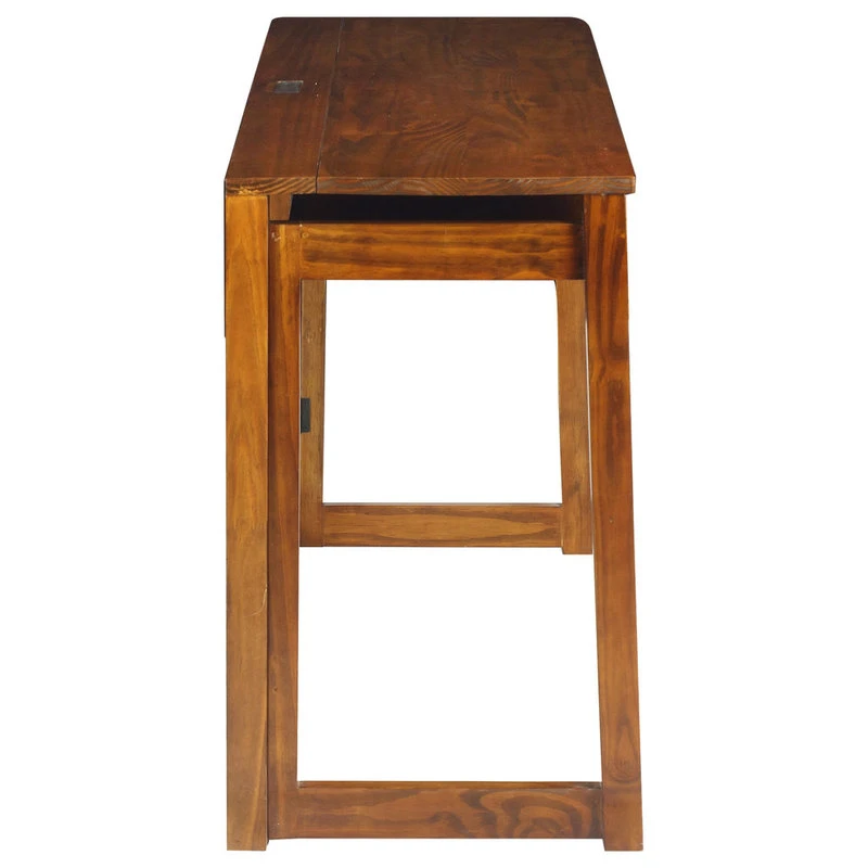 Casual Home Folding Desk With Pull-Out And USB Port, Warm Brown 6 Casual Home Folding Desk With Pull-Out And USB Port, Warm Brown - Image 4