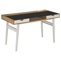 Rta Products- L Techni Mobili Compact Computer Desk With Multiple Storage, Walnut