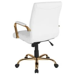 Flash Furniture Mid Back Leather Office Swivel Chair In White And Gold -Boraam Industries Shop 4521957b0e141d80 1529 w800 h800 b1 p0