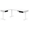 Bestar Pro-Vega L Shaped Adjustable Standing Desk In White And Black