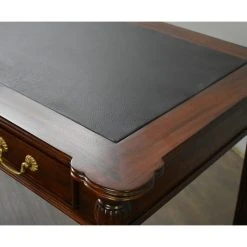 Crafters And Weavers Legacy Solid Mahogany Wood Leather Top Desk, Brown Walnut -Boraam Industries Shop 46a1829d0bdcb8c2 9133 w800 h800 b0 p0