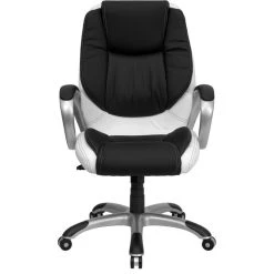 Flash Furniture Mid-Back Black And White Leather Executive Swivel Office Chair With Arms -Boraam Industries Shop 46b19cf20e877b90 3314 w800 h800 b1 p0
