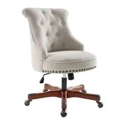 Linon Home Decor Products Linon Sinclair Wood Upholstered Office Chair In Natural Beige -Boraam Industries Shop 46e1621b0f6d766e 0299 w800 h800 b1 p0