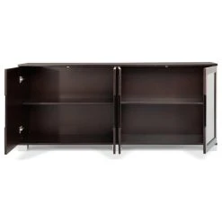 Zuri Furniture 72.5” Modern Hayes Dark Walnut Wood Cabinet 2 Glass Doors 2 Wood Doors -Boraam Industries Shop 47217465039776c0 8170 w800 h800 b1 p0