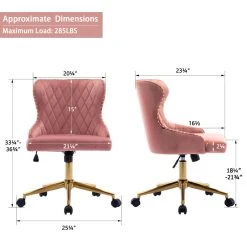 Duhome Elegant Lifestyle Nailhead Trim Velvet Home Office Chair, Pink -Boraam Industries Shop 4721b588005301aa 7911 w800 h800 b1 p0