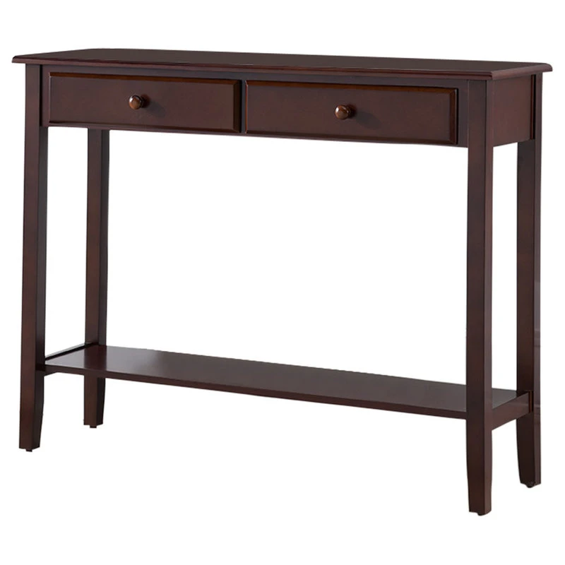 Pilaster Designs Tomag Wood Console Table, Walnut 4 Pilaster Designs Tomag Wood Console Table, Walnut - Image 2