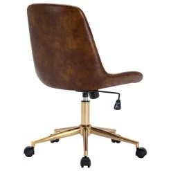 Duhome Elegant Lifestyle Faux Leather Golden Base Swivel Desk Chair, Yellowish-Brown -Boraam Industries Shop 47c11e6b00386866 1924 w800 h800 b1 p0