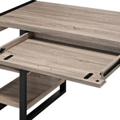 Walker Edison Urban Blend 60" Dual Shelf Wood Computer Desk With Power Strip - Driftwood -Boraam Industries Shop 4841cfbf0b48d43d 0097 w800 h800 b0 p0