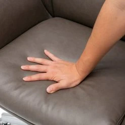 Glitzhome Mid-Century Leatherette Adjustable Swivel High Back Office Chair, Brownish Grey -Boraam Industries Shop 48818d7f03453408 9913 w800 h800 b0 p0