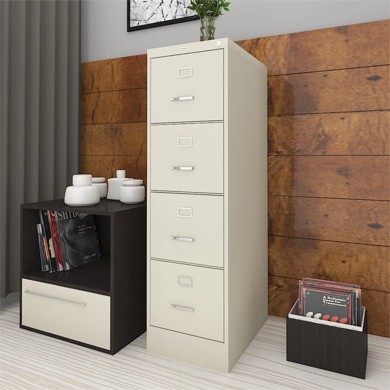 Scranton & Co Scranton & Modern Metal Beige Co 4 Drawer Letter File Cabinet 5 Scranton & Co Scranton & Modern Metal Beige Co 4 Drawer Letter File Cabinet - Image 3