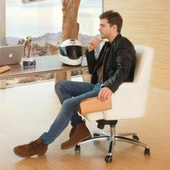 Zuri Furniture Geffen High Back Modern Adjustable Executive Chair White Top Grain Leather -Boraam Industries Shop 4aa12818043710d8 8166 w800 h800 b0 p0