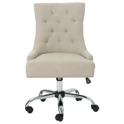 GDFStudio GDF Studio Bagnold Home Office Fabric Desk Chair, Wheat/Chrome -Boraam Industries Shop 4b114c0301e654c8 5239 w800 h800 b1 p0