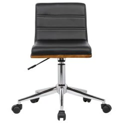 Armen Living Bowie Chrome Mid-Century Office Chair With Walnut Veneer Back, Black -Boraam Industries Shop 4b81caaf09386fe3 9244 w800 h800 b1 p0