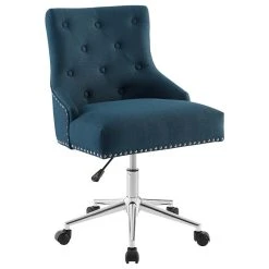 LexMod Regent Tufted Button Swivel Upholstered Fabric Office Chair, Azure -Boraam Industries Shop 4b91307400cd2c77 0536 w800 h800 b1 p0