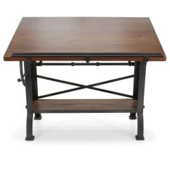 Rustic Deco Millworks Vintage Industrial Tilt Crank Drafting Desk - Provincial Finish -Boraam Industries Shop 4c611b0701b43775 2054 w800 h800 b1 p0
