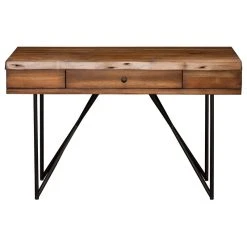 Alpine Furniture, Inc Live Edge Writing Desk, Light Walnut