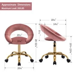 Duhome Elegant Lifestyle Open-Back Salon Spa Rolling Stool, Pink-Velvet -Boraam Industries Shop 4c7118b600960522 6434 w800 h800 b1 p0