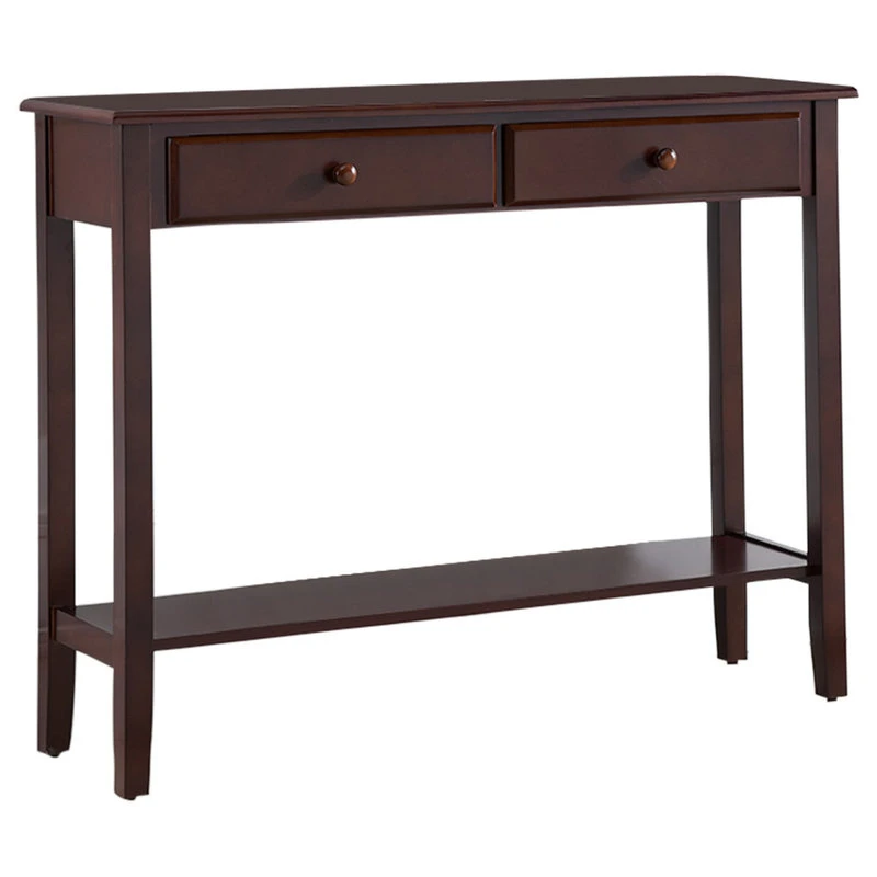 Pilaster Designs Tomag Wood Console Table, Walnut 3 Pilaster Designs Tomag Wood Console Table, Walnut