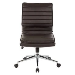 Office Star Products Armless Mid Back Manager's Faux Leather Chair In Espresso With Chrome Base -Boraam Industries Shop 4df150760149642f 9194 w800 h800 b1 p0