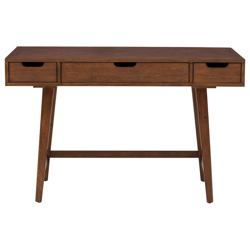 PRI HomeFare Mid-Century Wood Writing Desk In Walnut Brown 4 PRI HomeFare Mid-Century Wood Writing Desk In Walnut Brown - Image 2