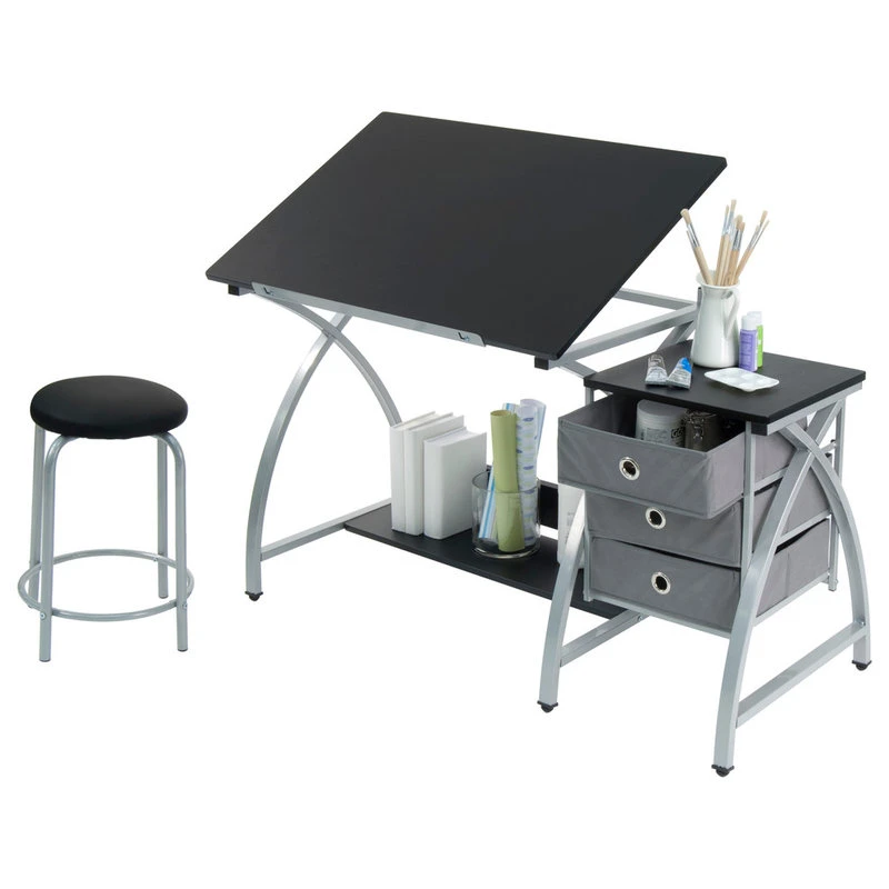 Studio Designs Comet Center With Stool, Silver And Black 5 Studio Designs Comet Center With Stool, Silver And Black - Image 3